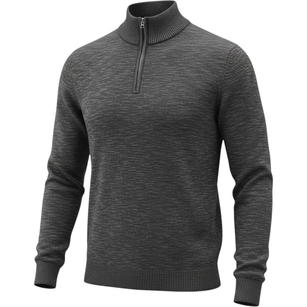 Bonobos Mens Cotton Cashmere Quarter Zip Sweater Charcoal Space Dye S BST00182N